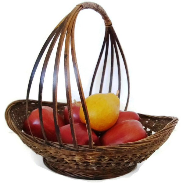 Vintage country gathering basket, American (c 1920s) - Selective Salvage