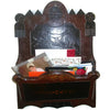 Antique OOAK folk art walnut wall box, hand carved bird detail (c 1900s) - Selective Salvage