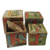 Set of 6 antique Victorian paper covered stacking alphabet blocks (c 1890s) - Selective Salvage