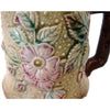 Antique Majolica cream pitcher, dogwood floral motif (c 1800s) - Selective Salvage