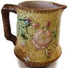 Antique Majolica cream pitcher, dogwood floral motif (c 1800s) - Selective Salvage