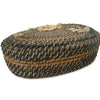 Vintage wicker sewing basket with applied design (c 1930s) - Selective Salvage