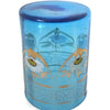 Antique Victorian blue glass tumbler, hand painted floral (c 1900s) - Selective Salvage
