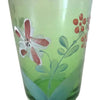 Antique Victorian green floral hand painted glass tumbler,  (c 1900s) - Selective Salvage
