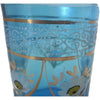 Antique Victorian blue glass tumbler, hand painted floral (c 1900s) - Selective Salvage