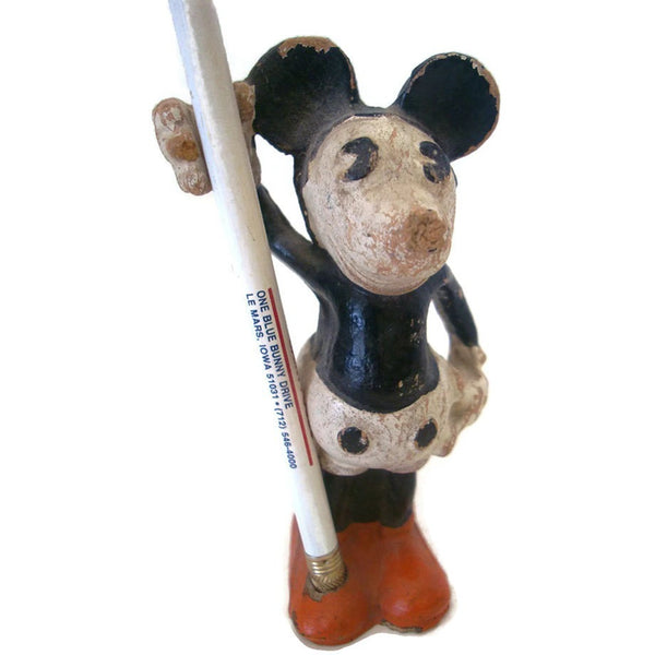 Vintage Dixon Mickey Mouse pencil holder, composition (c 1930s) - Selective Salvage