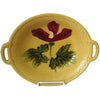 Antique Zell Hibiscus Majolica salad bowl & six plates, lemon yellow (c 1900s) - Selective Salvage