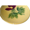 Antique Zell Hibiscus Majolica salad bowl & six plates, lemon yellow (c 1900s) - Selective Salvage