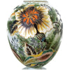 Antique Victorian milk glass vase, hand painted sunflower design (c 1900s) - Selective Salvage