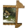 Antique folk art frame containing "Mother Love" print, hand carved  (c 1900s) - Selective Salvage