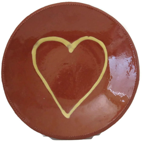 Vintage redware heart dish, attributed to Steve Nutt (c 1990s) - Selective Salvage