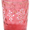 Antique Victorian pink glass tumbler, hand painted, deep rosy pink (c 1900s) - Selective Salvage