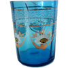 Antique Victorian blue glass tumbler, hand painted floral (c 1900s) - Selective Salvage