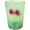 Antique Victorian green glass tumbler, floral hand painted (c 1900s) - Selective Salvage