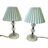 Vintage glass dresser lamps pair,  cottage style decor (c 1940s) - Selective Salvage