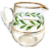Antique hand painted glass pitcher,  lilies of the valley motif (c early 1900s) - Selective Salvage