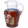 Antique hand painted glass pitcher, cottage style (c 1900s) - Selective Salvage