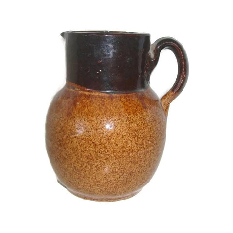 Antique stoneware pitcher, slip glaze, slip glazed (c 1900s) - Selective Salvage