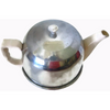 Vintage ceramic tea pot with aluminum "cozy" cover (c 1940s) - Selective Salvage