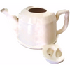 Vintage ceramic tea pot with aluminum "cozy" cover (c 1940s) - Selective Salvage