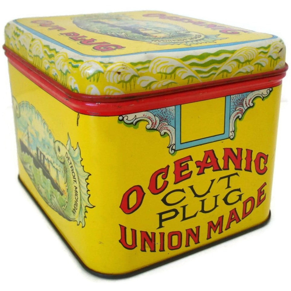 oceanic cut plug tobacco tin Vintage oceanic cut plug tobacco tin Vintage